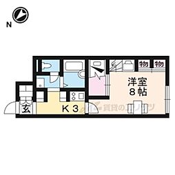 レオパレス高宮K-2 1Kの間取図画像