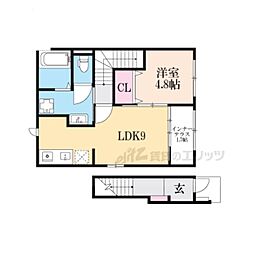 水口町新城新築アパート 1LDKの間取図画像