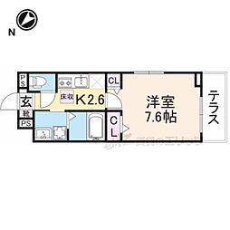 グレイス・エム 1Kの間取図画像