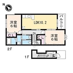 ノトス・カーサ 2LDKの間取図画像