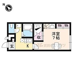レオパレスIBUKI 1Kの間取図画像
