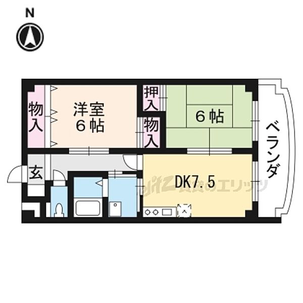 滋賀県草津市野路東６丁目(賃貸マンション2DK・1階・48.60㎡)の写真 その2