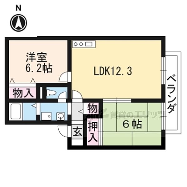 ネストロ・オガール 203｜滋賀県大津市大将軍３丁目(賃貸アパート2LDK・2階・53.45㎡)の写真 その2