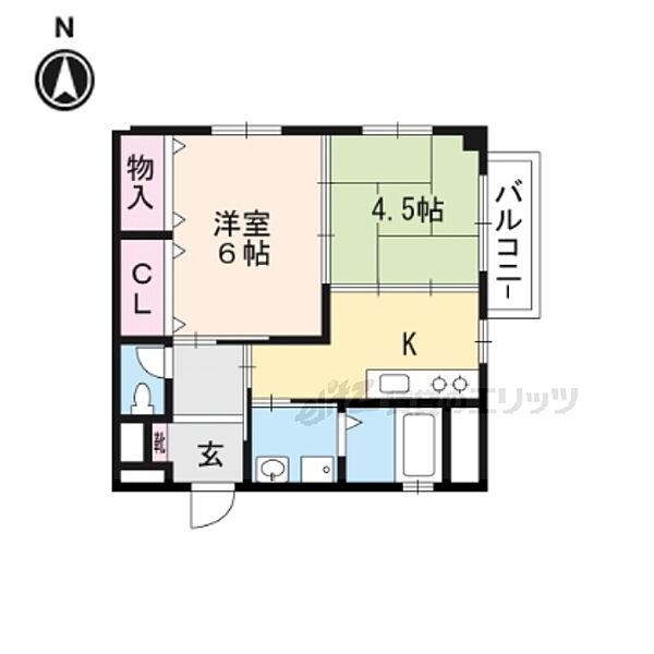 滋賀県栗東市出庭(賃貸アパート2K・2階・41.31㎡)の写真 その2