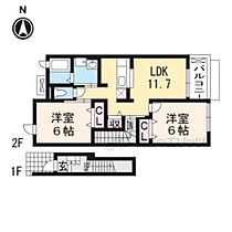 エヴァーアトラス 204 ｜ 滋賀県長浜市宮司町（賃貸アパート2LDK・2階・56.94㎡） その2