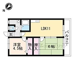 サンクリエート高谷 3階2LDKの間取り