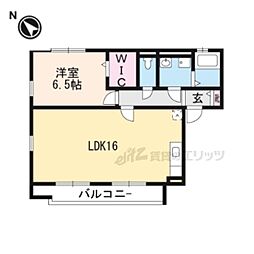 JR草津線 寺庄駅 徒歩11分の賃貸アパート 2階1LDKの間取り