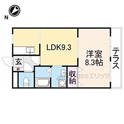 エトワール 1階1LDKの間取り