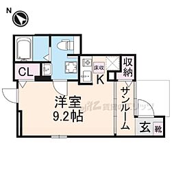 JR東海道・山陽本線 南彦根駅 バス19分 県立大学下車 徒歩4分の賃貸アパート 1階ワンルームの間取り