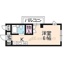 エクセルメゾン瀬田 2階ワンルームの間取り