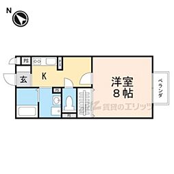 近江鉄道近江本線 日野駅 徒歩26分の賃貸アパート 2階1Kの間取り
