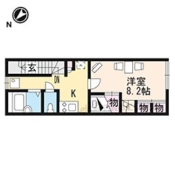 レオパレスＡｏｉ 2階1Kの間取り