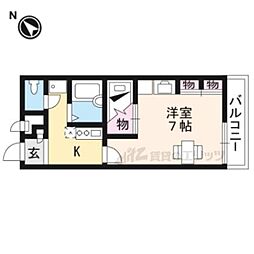 近江鉄道八日市線 八日市駅 徒歩21分の賃貸アパート 2階1Kの間取り