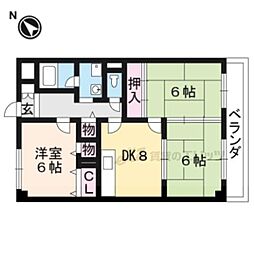 グリーン茨木 6階3DKの間取り