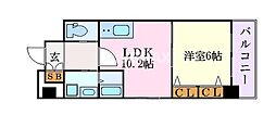 D＆Designレジデンス鶴舞 8階1LDKの間取り