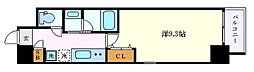 ディアレイシャス鶴舞公園 9階1Kの間取り