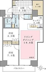 Brilliaist東雲キャナルコート 2LDKの間取図画像
