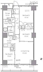 パークアクシス豊洲 3LDKの間取図画像