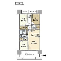 シティテラス品川イースト 2SLDKの間取図画像