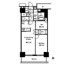 キャナルスクウェア豊洲 1SLDKの間取図画像
