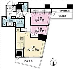 ザ・パークハウス西麻布レジデンス 2LDKの間取図画像