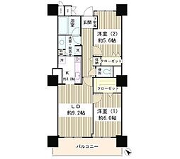 ムーンアイランドタワー 2LDKの間取図画像
