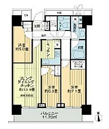ザ・パークハウス晴海タワーズクロノレジデンス 3LDKの間取図画像