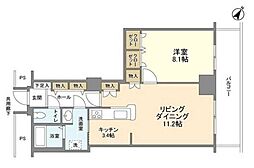 トルナーレ日本橋浜町トルナーレタワー 1LDKの間取図画像