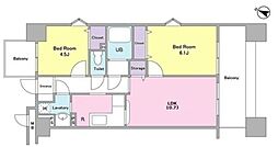 ラフュージュ大井町 2LDKの間取図画像
