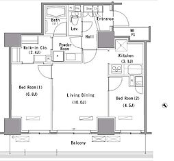 パークアクシス豊洲 2LDKの間取図画像