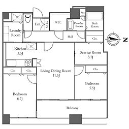 リバーシティ21イーストタワーズ2 2SLDKの間取図画像