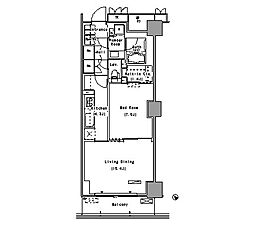 パークアクシス豊洲 1LDKの間取図画像