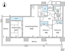 セルリアンホームズ勝どき 3LDKの間取図画像