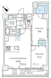 LUMICITY月島 2LDKの間取図画像