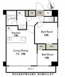 アクサス銀座アジールコート 2LDKの間取図画像