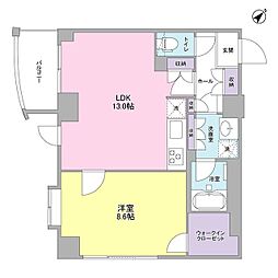 プラース千代田富士見 1LDKの間取図画像