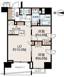 プラウド銀座一丁目 2LDKの間取図画像