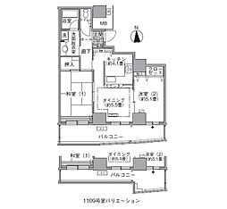 アクティ汐留 2DKの間取図画像