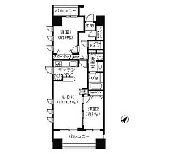 ParkCube日本橋水天宮 2LDKの間取図画像
