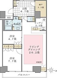 Brilliaist東雲キャナルコート 2LDKの間取図画像