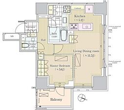 パークコート三番町ヒルトップレジデンス 1LDKの間取図画像