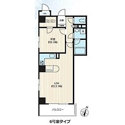 メトロフロント神田 1LDKの間取図画像
