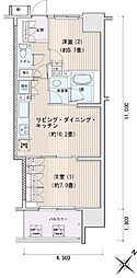 エスティメゾン豊洲レジデンスC棟 2LDKの間取図画像