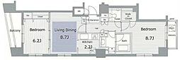 ガラ・グランディ日本橋 2LDKの間取図画像