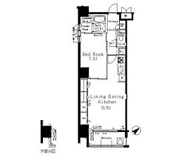 パークアクシス八丁堀 1LDKの間取図画像