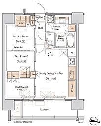 ブランシエスタ木場 2SLDKの間取図画像