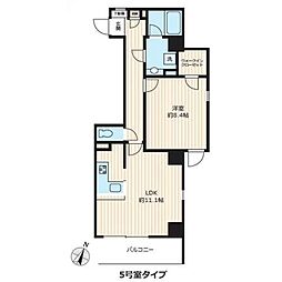 メトロフロント神田 1LDKの間取図画像