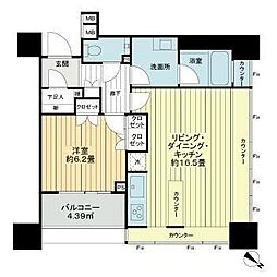 ザ・ヒルトップタワー高輪台 1LDKの間取図画像