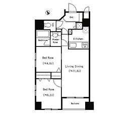 ParkCube茅場町 2LDKの間取図画像