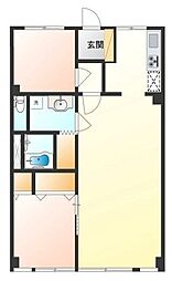 ドミ麻布 2LDKの間取図画像